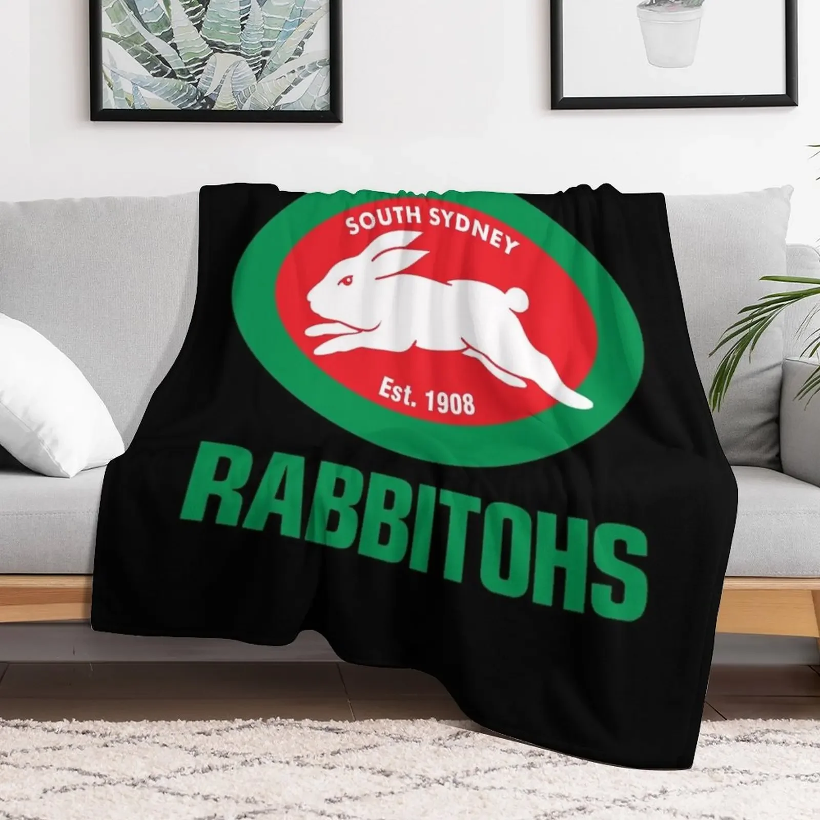 SOUTH SYDNEY RABBITOHS Throw Blanket Thermal Soft Plaid Soft Blankets