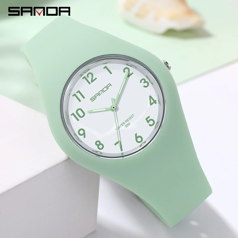 SANDA 2023 New Womens Watches Top Brand Simple Fashion Women Waterproof Quartz Watch Slim Design Watch Gift Reloj Mujer 6056