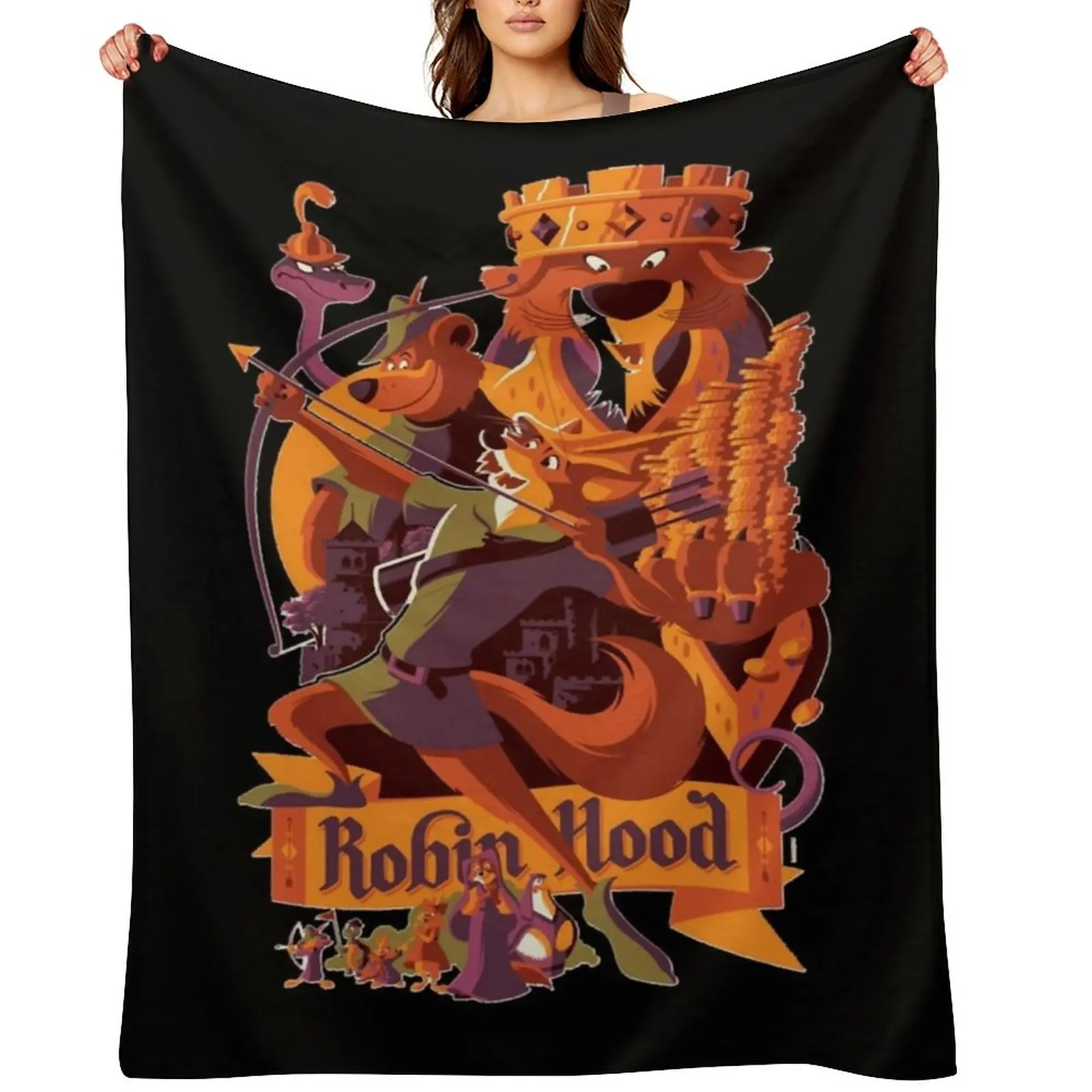 

Robin hood cartoon merch Throw Blanket christmas gifts Softest Flannel Fabric Comforter Blankets