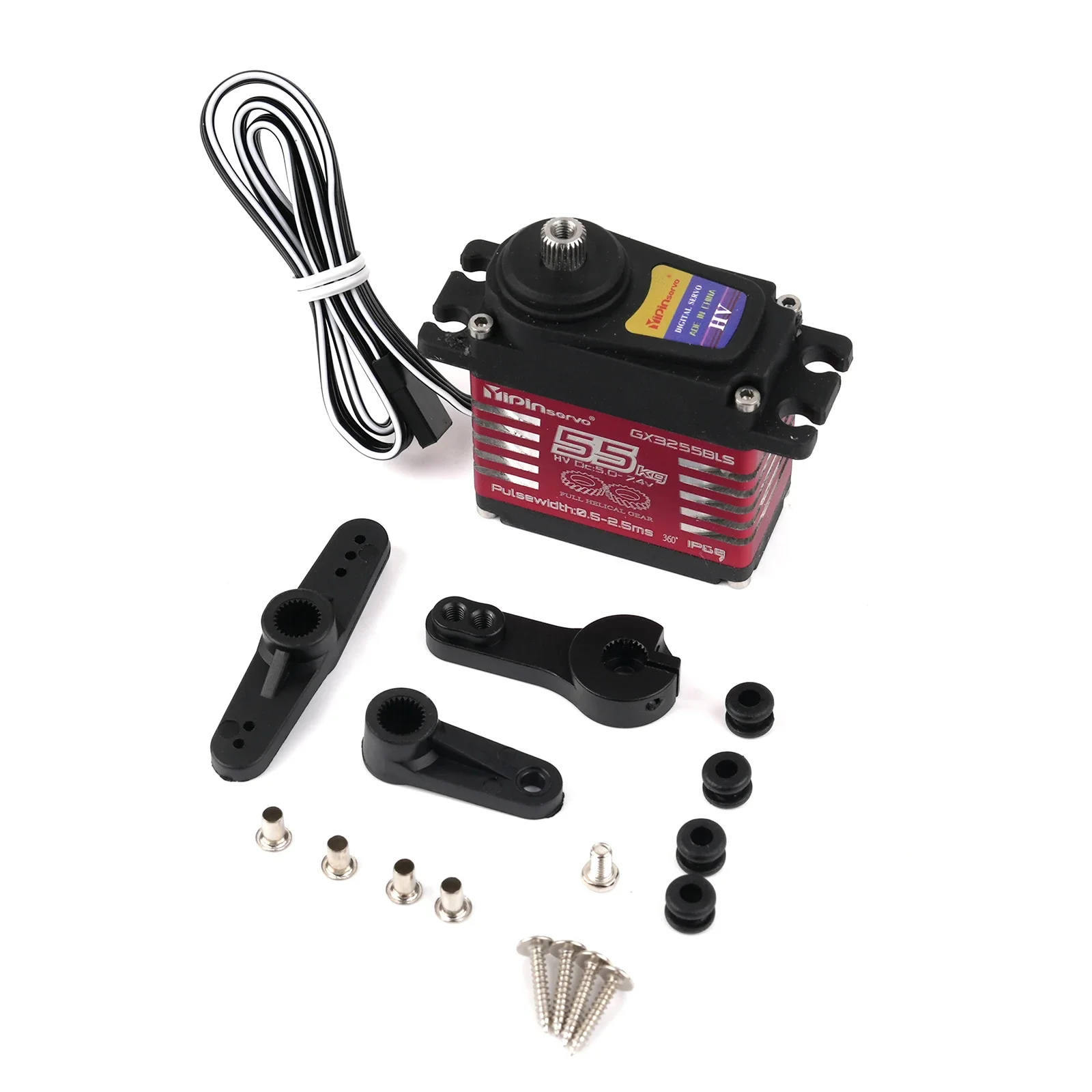 4PCS YP3255BLS 55KG High Torque Steel Gear Digital Servo Brushless Motor 180 /270 /360 Degree Robot Servo for Robotic Model Cars