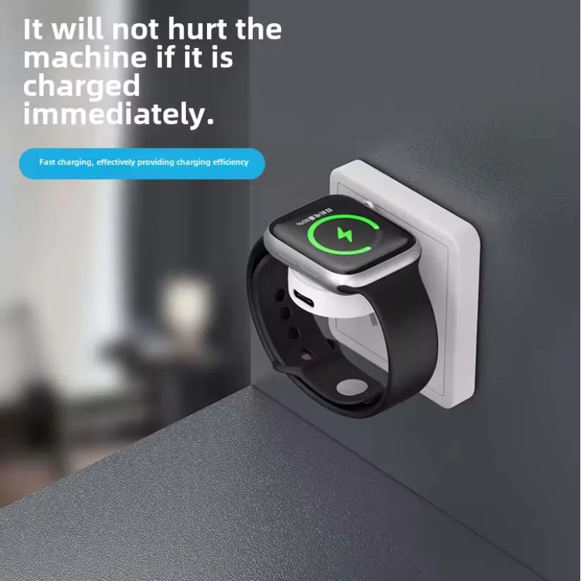 iWatch 시리즈 1-8용 자기 무선 충전기 – USB-C 듀얼 포트 고속 충전 도크 데스크탑 Apple Watch 충전기