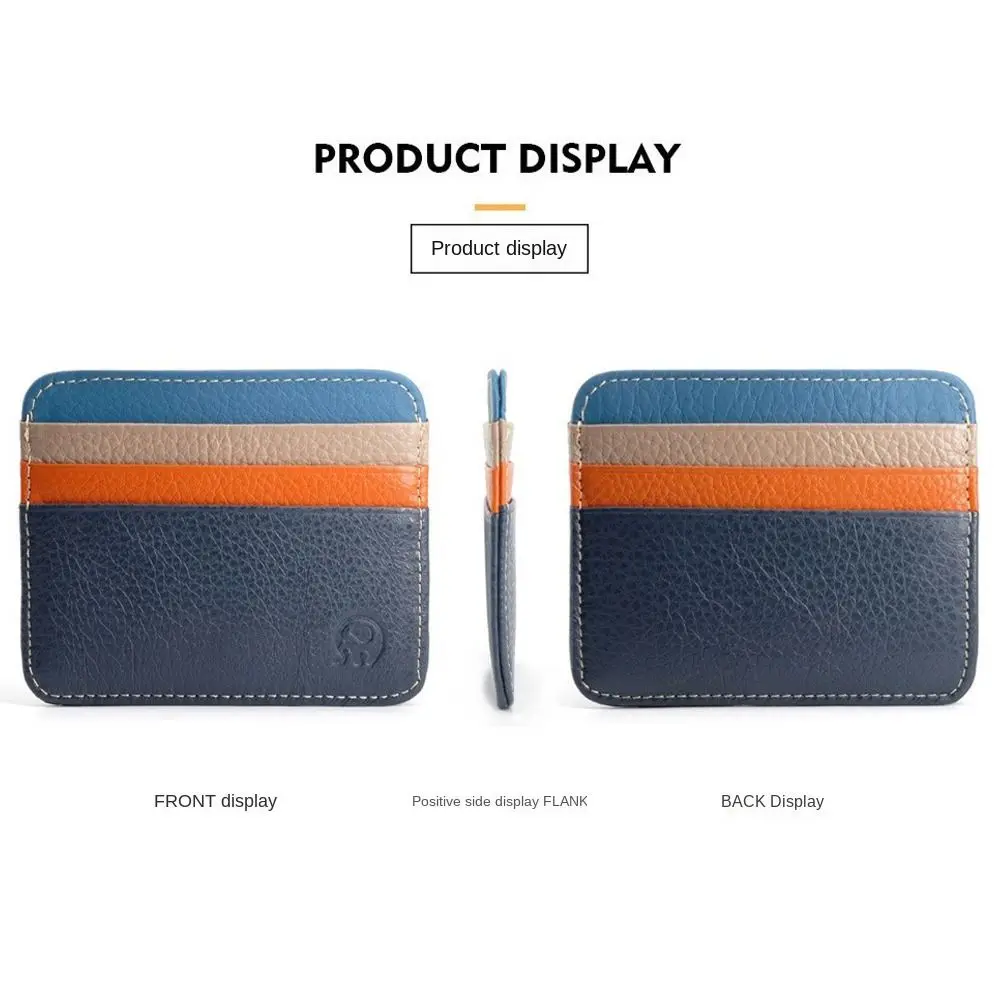 Маленький зажим для карт с узором слона Коровья кожа Минималистичный маленький кошелек с блокировкой RFID Передний карман