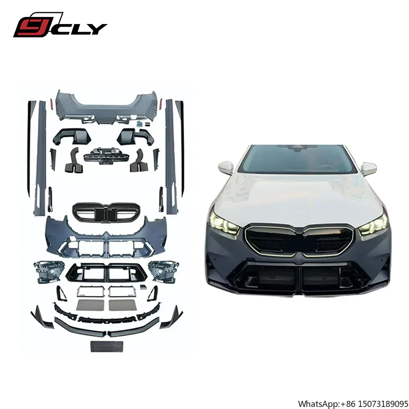 Car Auto Parts for  24-26 G60 G68 Upgrade  5 Series M5 Look Front Rear Bumper Side Skirts Led Grille Exhaust Pipe New Style
