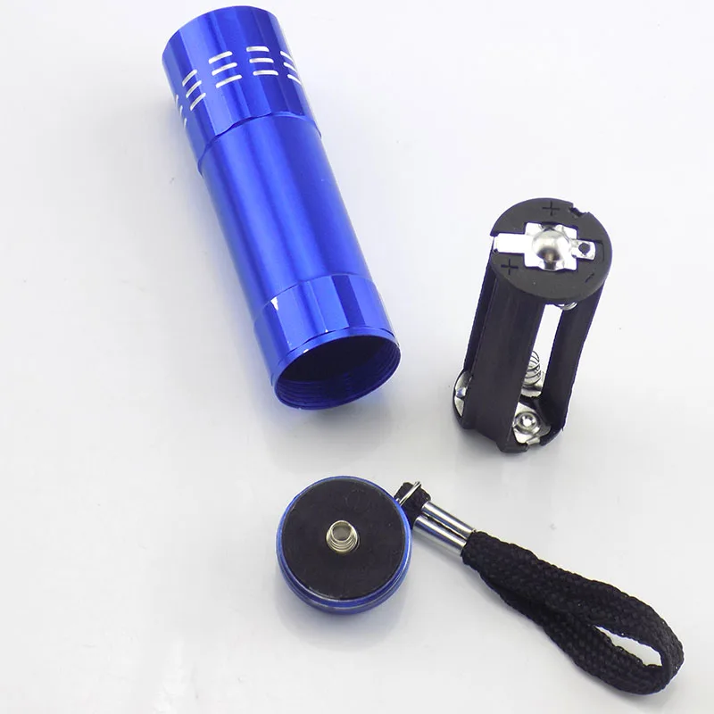 Mini Protable 9 LED Flashlight Light Torch Light Lamp for Outdoor Camping Hiking White Light