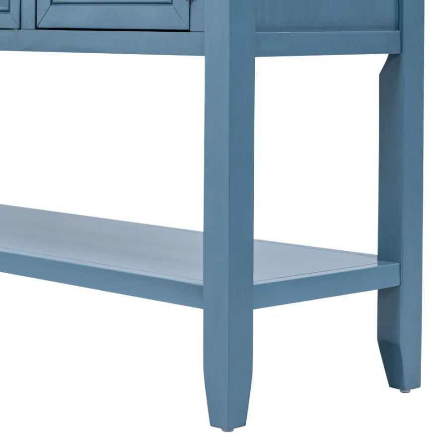 

TREXM Cambridge Series Ample Storage Vintage Console Table with Four Small Drawers and Bm Shelf for Living Rooms Entrances and