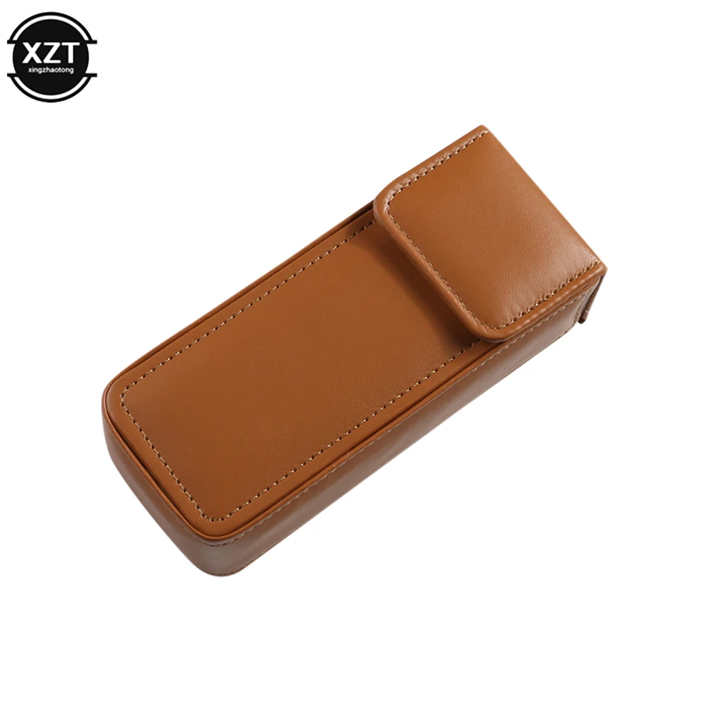 

Handmade Large Size PU Leather Retro Crative Clamshell Portable Square Glasses Sunglasses Case Pen Box Multi-function Storager
