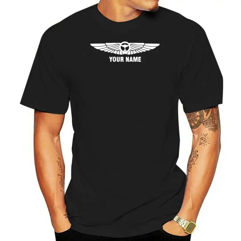 Aeroclassic Personalised Pilots Wings Flight T-Shirt 2023 Summer T-Shirts for Men's Hot Sale Clothes Custom T Shirts Online