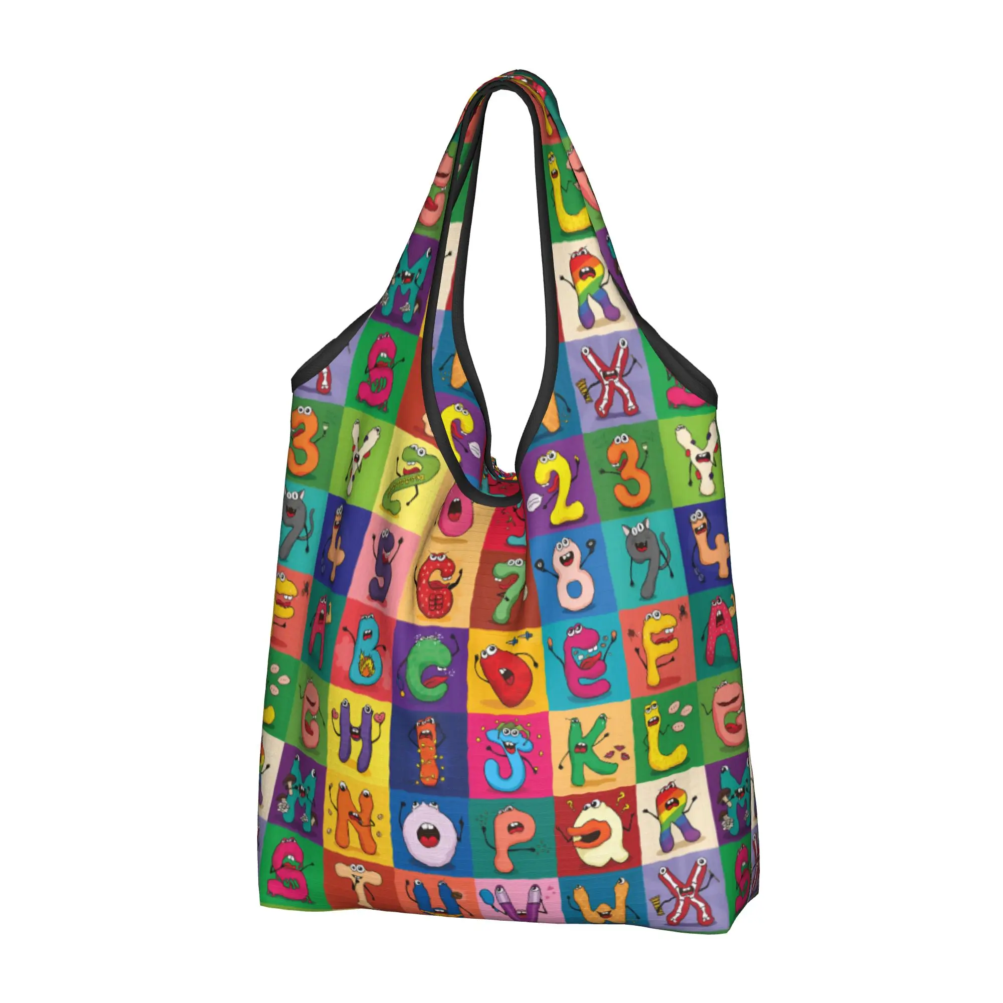 Cute Print A-Alphabetes Hot Cartoon Tote Shopping Bags Portable Shopper Shoulder Japan Anime Handbag