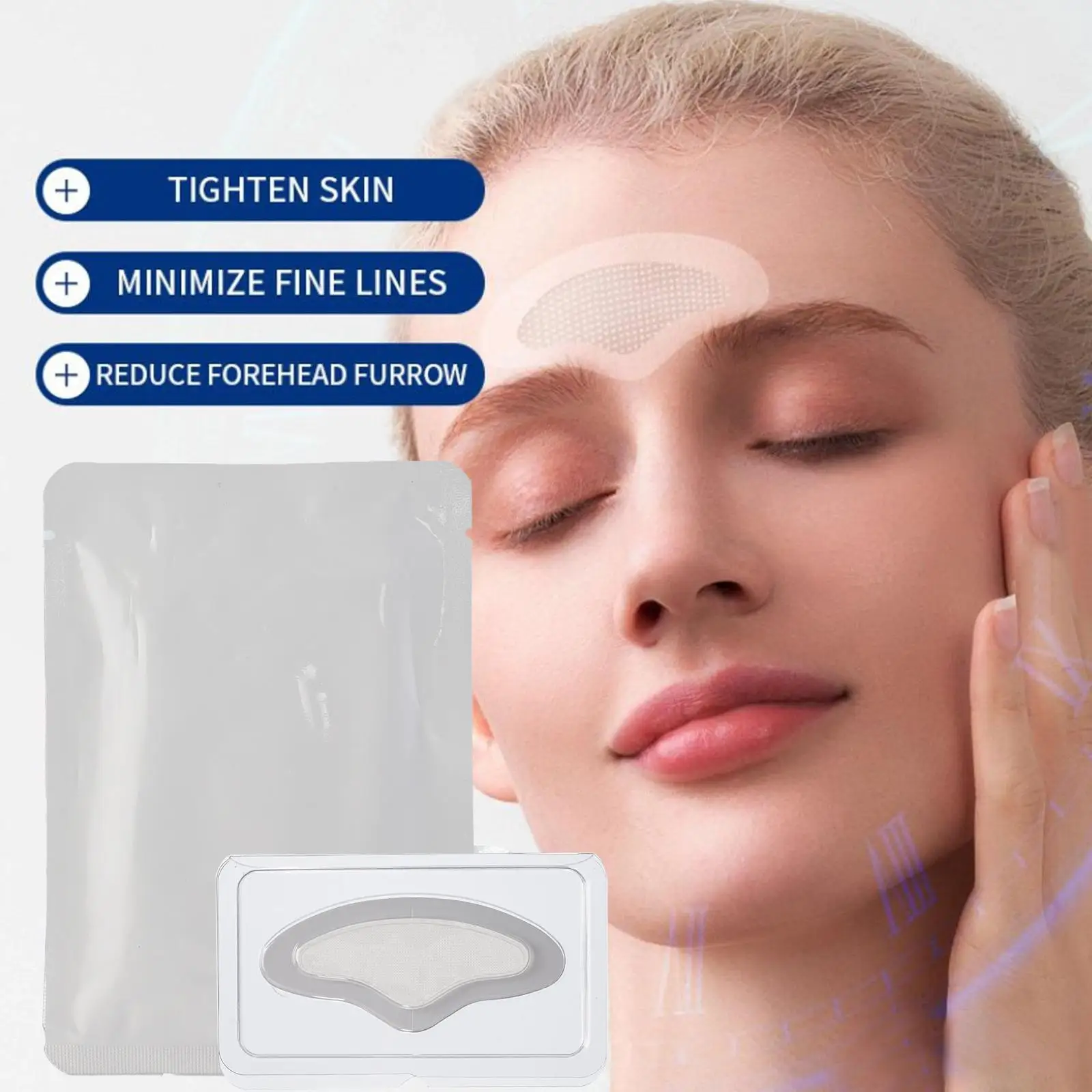 Hyaluronic Acid Microneedle Forehead /Eye Patches Mask Anti Wrinkle Forehead Firming Mask Frown Lines Treatment Stickers