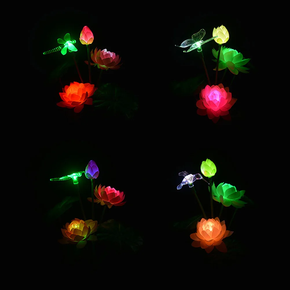

Solar LED Flower Light Pink Decorative Stake Waterproof Garden Lawn Lights Lotus Dragonfly Outdoor Solar Powered