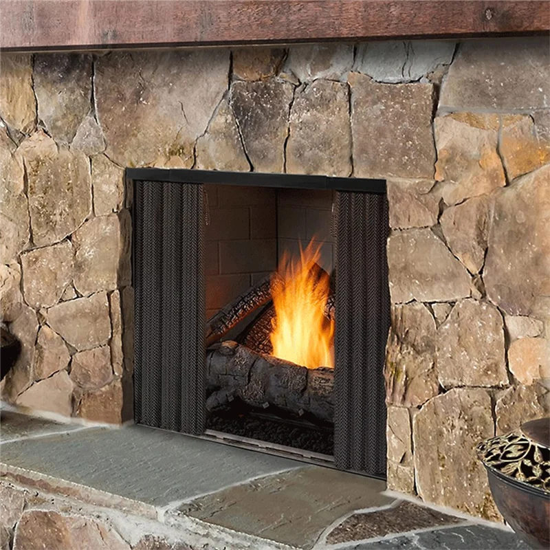 Exquisite-Adjustable Fireplace Rod Kit Install To Leveling The Fireplace Mesh Metal For Fireplace Spark Screen
