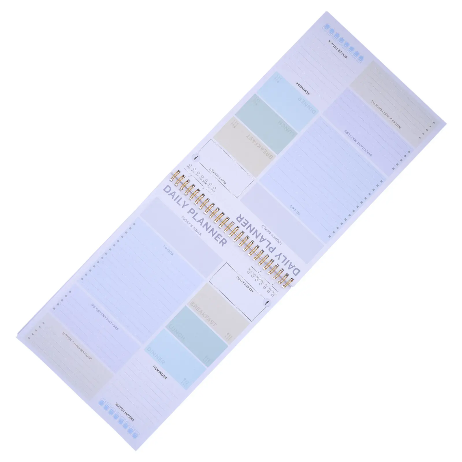 

21x28.5cm Undated Daily Planner Notebook Double Wire Binding PVC Cover Thick Backing for Daily Task Planning Work Organization
