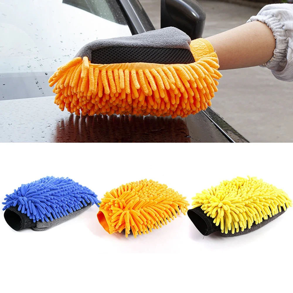 Car Wash Cleaning Gloves Super Microfiber Towel Chenille 2 in 1 Car Wash Cleaning Cloth Car Cleaning Accessories