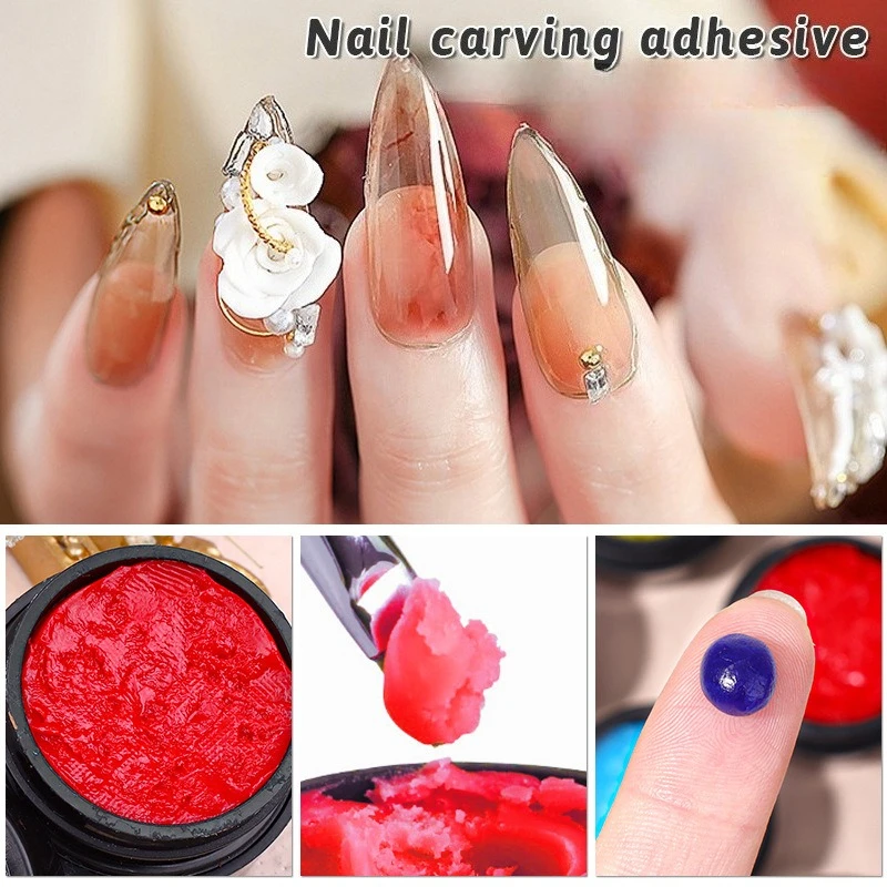 12 Colors Non Sticky Soak Off Sculpture Gel Kit with Pen for 3D 4D Nail Art Firm Texture Carving and Sculpting Gel DIY Manicure