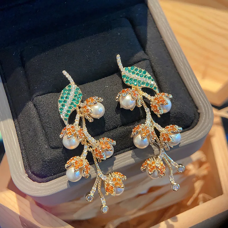 

HIBRIDE New Holiday Women's Jewellery Bell Flower Drop Earrings Set for Wedding Prom Gifts Holiday Bridal Party E76