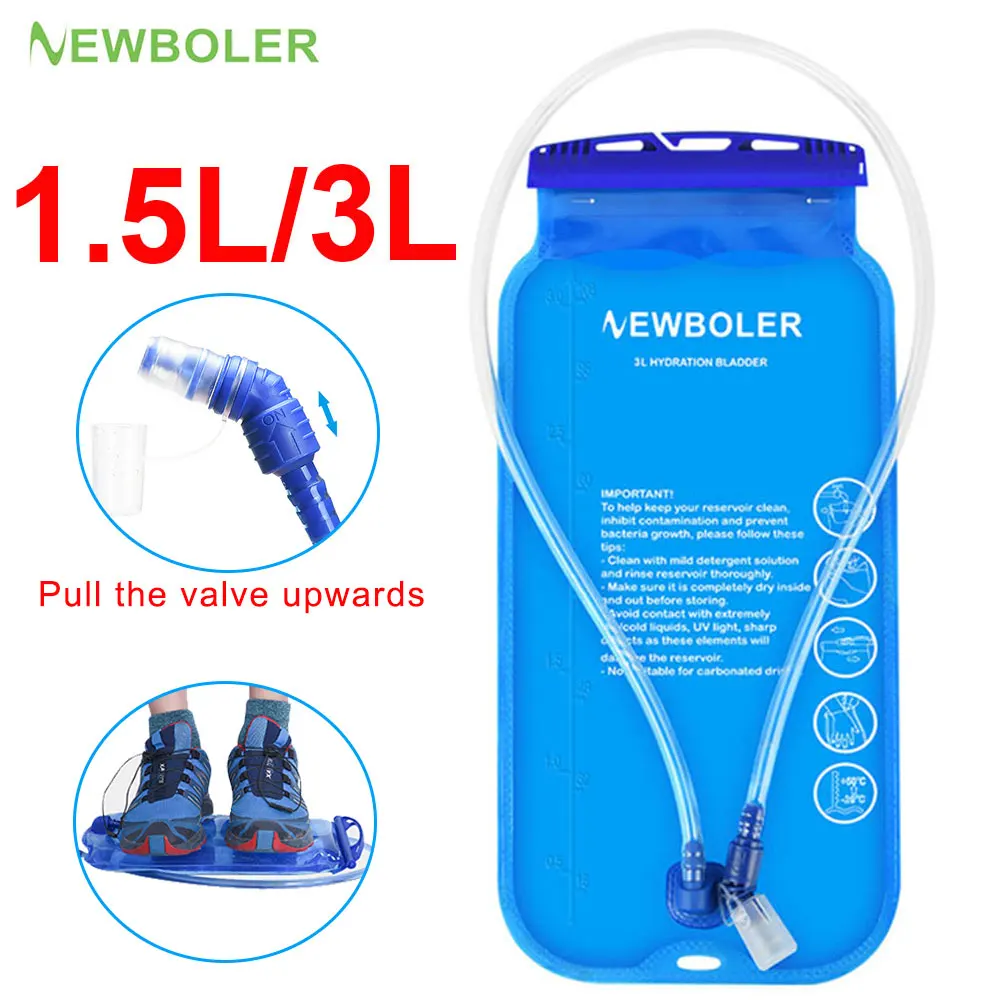 NEWBOLER Water Bladder Water Reservoir Hydration Pack Storage Bag BPA Free -1.5L 2L 3L Running Hydration Vest Backpack