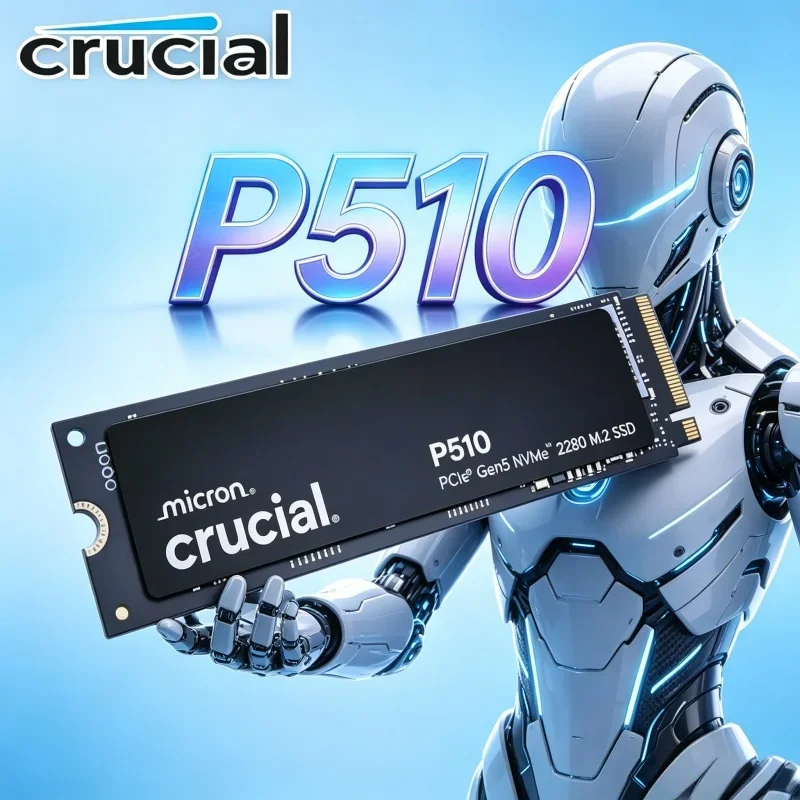

Crucial P510 M.2 NVMe SSD PCIe Gen5 2280 Form Factor 1TB 2TB 3D NAND Internal Ultra Fast Drive Gaming Workstation Laptop Desktop