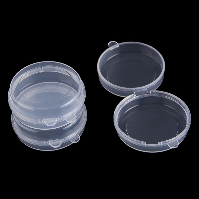 10/20Pcs Transparent Plastic Boxes Round Fishhook Pearl Button Storage Organizer Case Dustproof Durable Jewelry Container