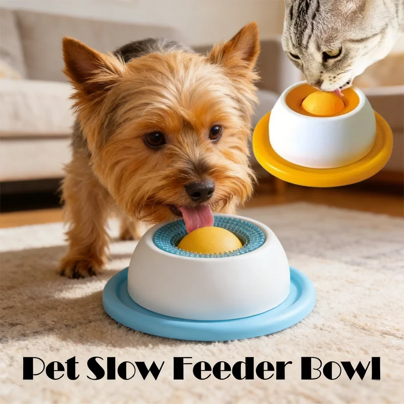 Pet Lick Mat Yogurt Licking Plate Anti-spill Slow Food Plate Feeder for Dogs Cats Promotes Dental Health Bite Resistant Toy