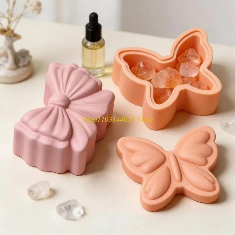 

N5KE Large Capacity Bowknot Silicone Mold For Resin Jewelry Organizers Box