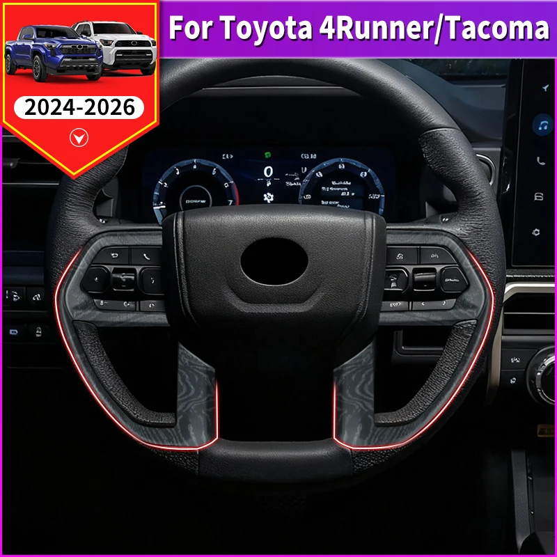 

For Toyota 4Runner N500 2024 2025 2026 Tacoma Car Steering Wheel Trim Strip Upgrade Interior Styling Kit Protection Accessories