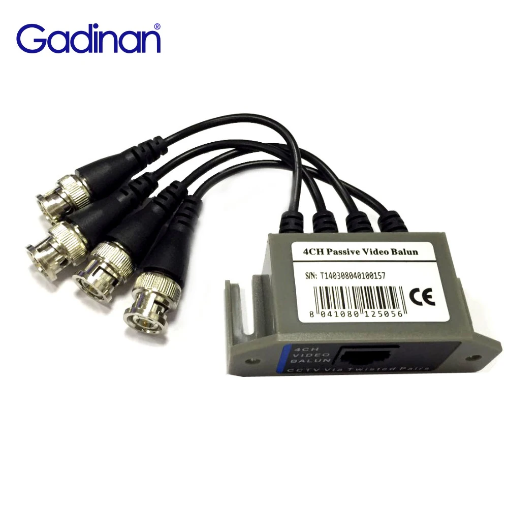 

Gadinan AHD TVI CVI Camera DVR CCTV System RJ45 CCTV Via Twisted Pairs 4CH HD Passive Video Balun Transceiver BNC To UTP