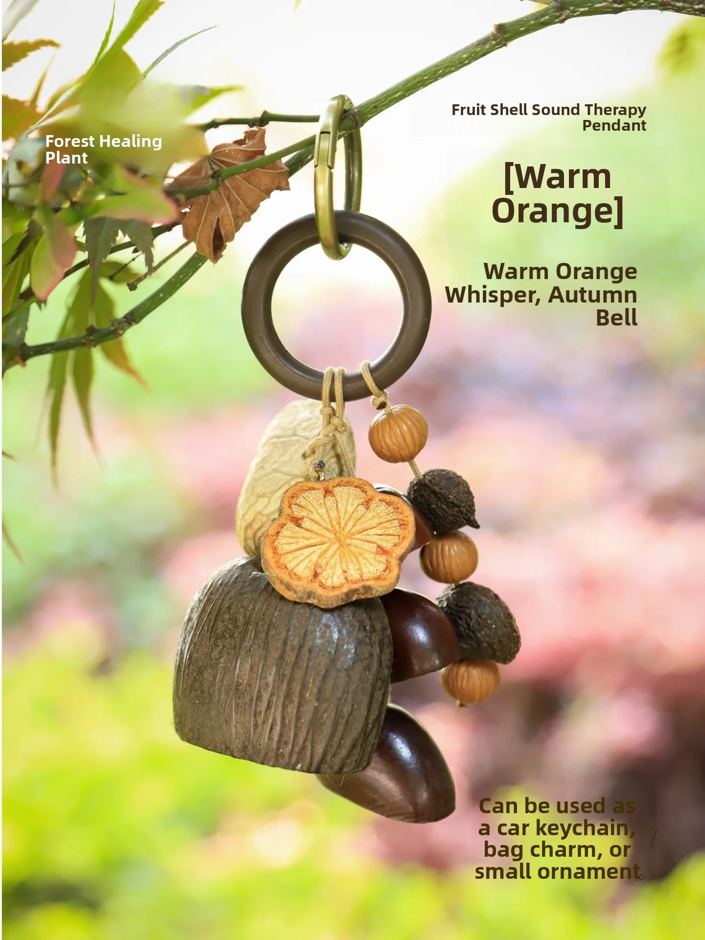 Mensuo Natural Fruit  Bag Charm Bell Birthday Gift Fun New Year Car Hanging Decoration Eco-friendly Fashion Accessory