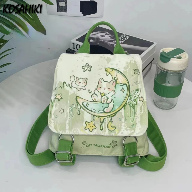 Sweet Kawaii Cartoon Girls Backpack Fashion Y2k Aesthetic Cute Women Schoolbags Casual Chic All Match Ins Backpack for Students