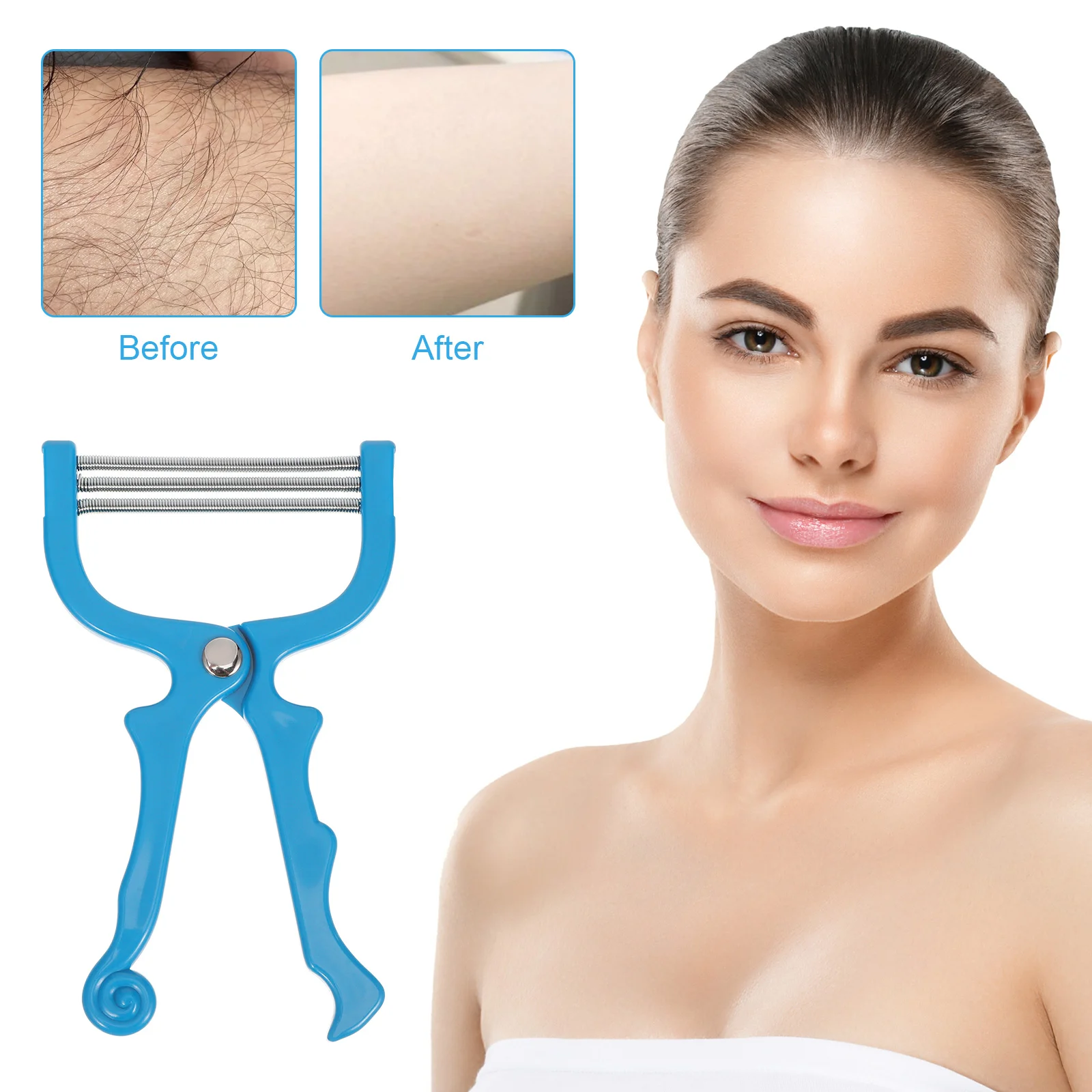 3 Pcs Facial Hair Remover Coil Removal Spring Mustache Trimmer Women Epilator Face Eyebrow Threader Curls Miss