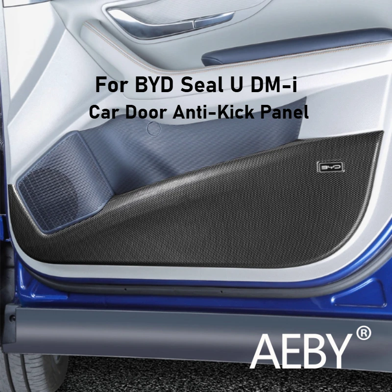 

AEBY For BYD Seal U DM-i 2020-2025 Car Door Anti Scratch Panel, Carbon Fiber Look Kick Plate, Interior Styling Decor Accessories