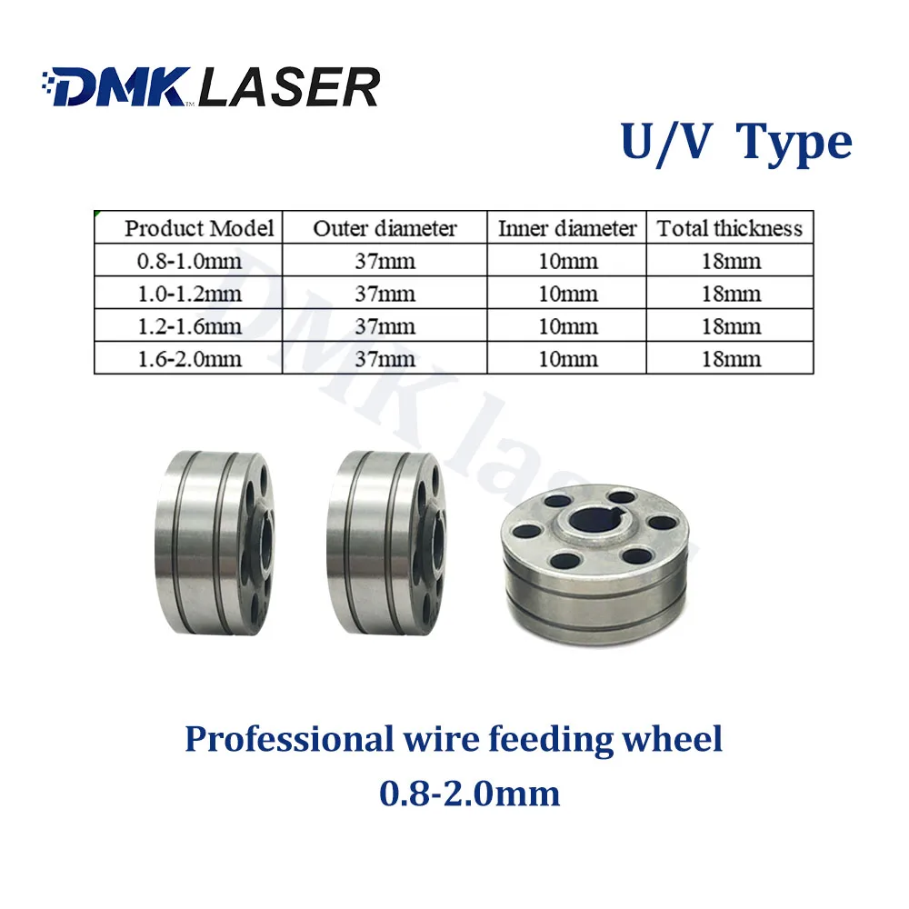 DMK laser Welding Wire Feeding Roller 0.8mm 1.0mm 2.0mm 37*10*18.5 Godet Wheel Knurled V U Groove Wire Feed Wire Feeding Machine