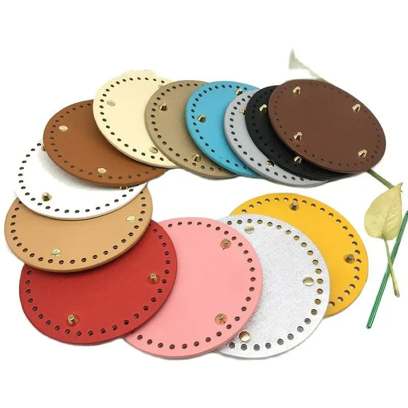 

Fast Shipping Leather Bag Bottoms DIY Handmade Round Bottom Bag Accessories for Knitting Bags Handbag Bags Bottom 12/14/18cm