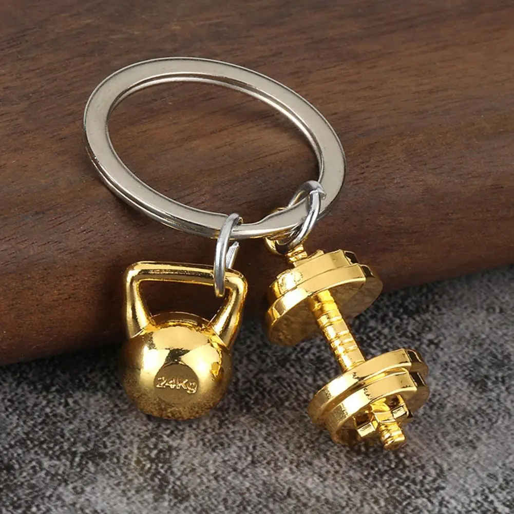 Metal Texture Keychain Metal Weightlifting Charm Keychain Pendant Lightweight Portable Fitness Accessory Durable for Gym