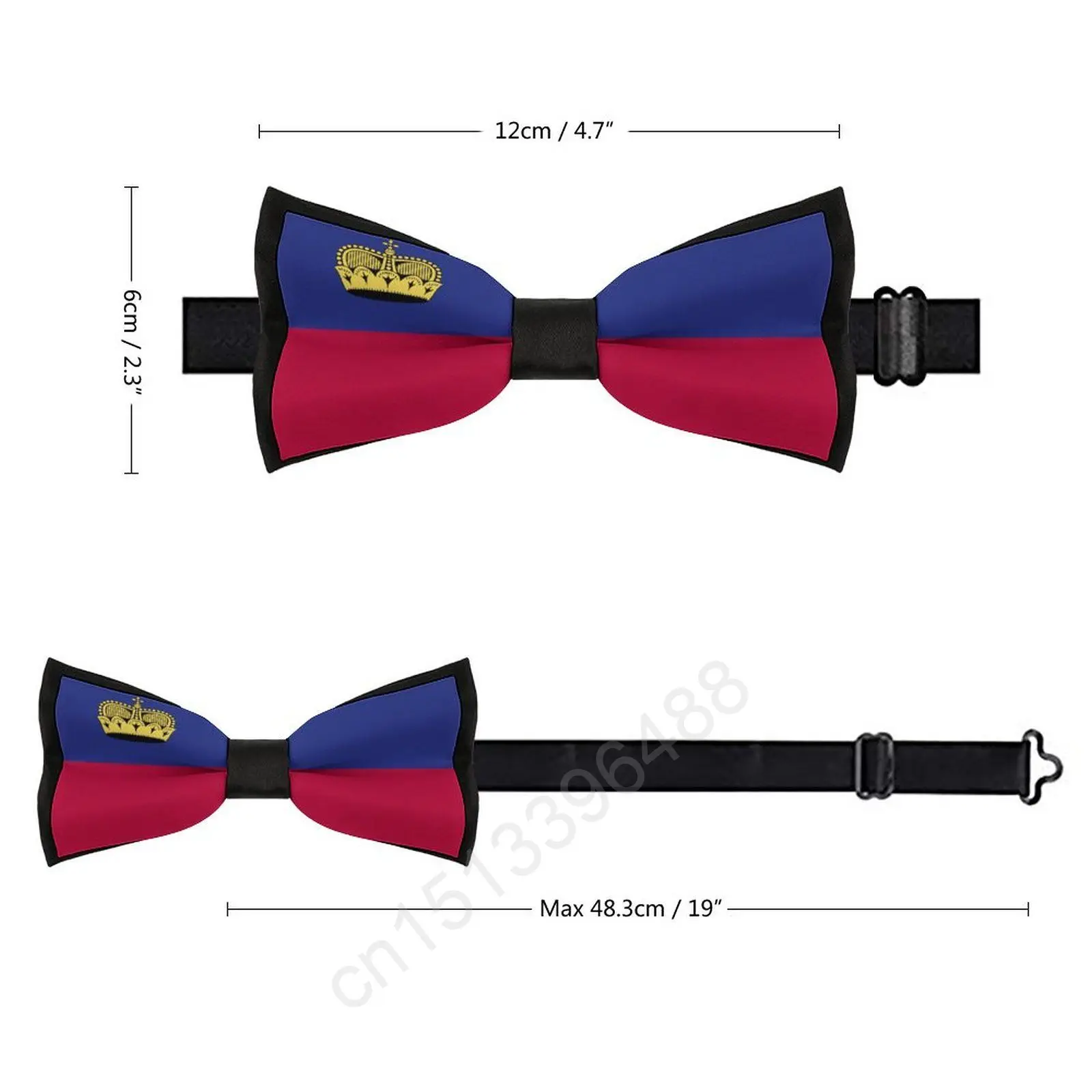 New Polyester Liechtenstein Flag Bowtie for Men Fashion Casual Men's Bow Ties Cravat Neckwear For Wedding Party Suits Tie