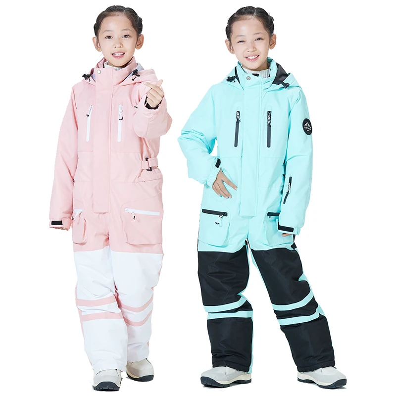 Children\'s Jumpsuit Boy or Girl Snow Suit Coverall Skiing Snowboarding Clothing Windproof Waterproof Winter Outdoor Sports Wear