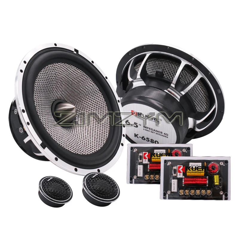 2 Pcs Car Audio Modification Aluminum Alloy Chassis 6580 Dual Frequency Car Set Speaker Audio Accessories