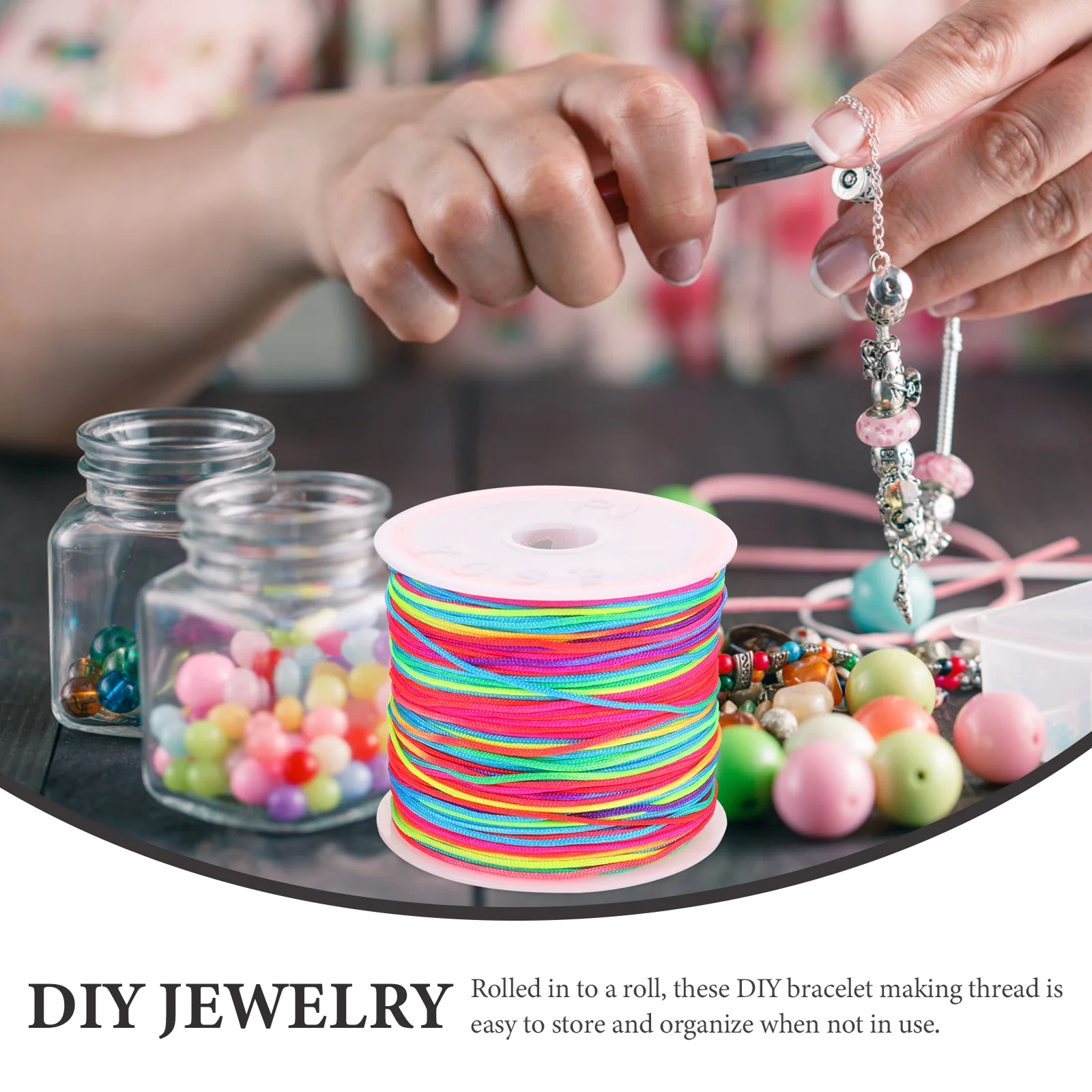 

6 Rolls Bracelet Making Cord Braided String Durable Thread for DIY Necklace Jewelry Beading Craft Ropes Bracelet String Cord