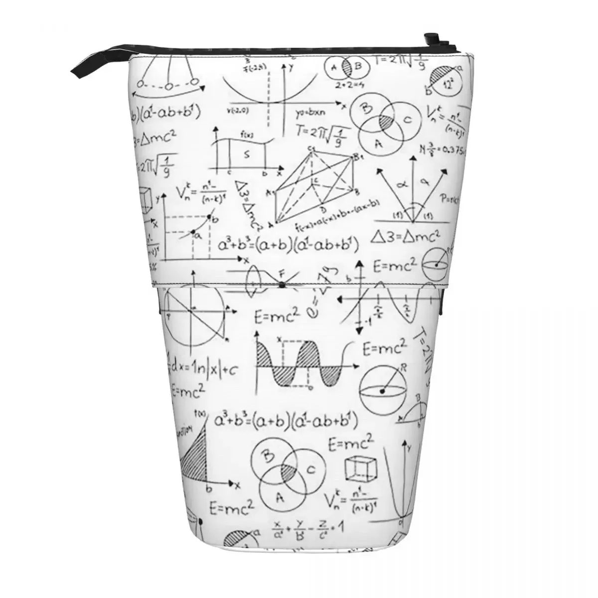 Mathematics Formulas Math Numbers Reversible Pencil Case for Kids School Pen Box Pencil Bag Stationery Supplies Pen Holder Bag