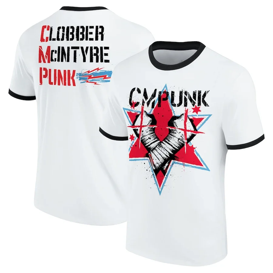 New Famous Wrestling Men's Style White CM Punk Larry BITW Ringer T-shirt Children's Large Size Hot Sale 3D Digital Printed Short - Image 3