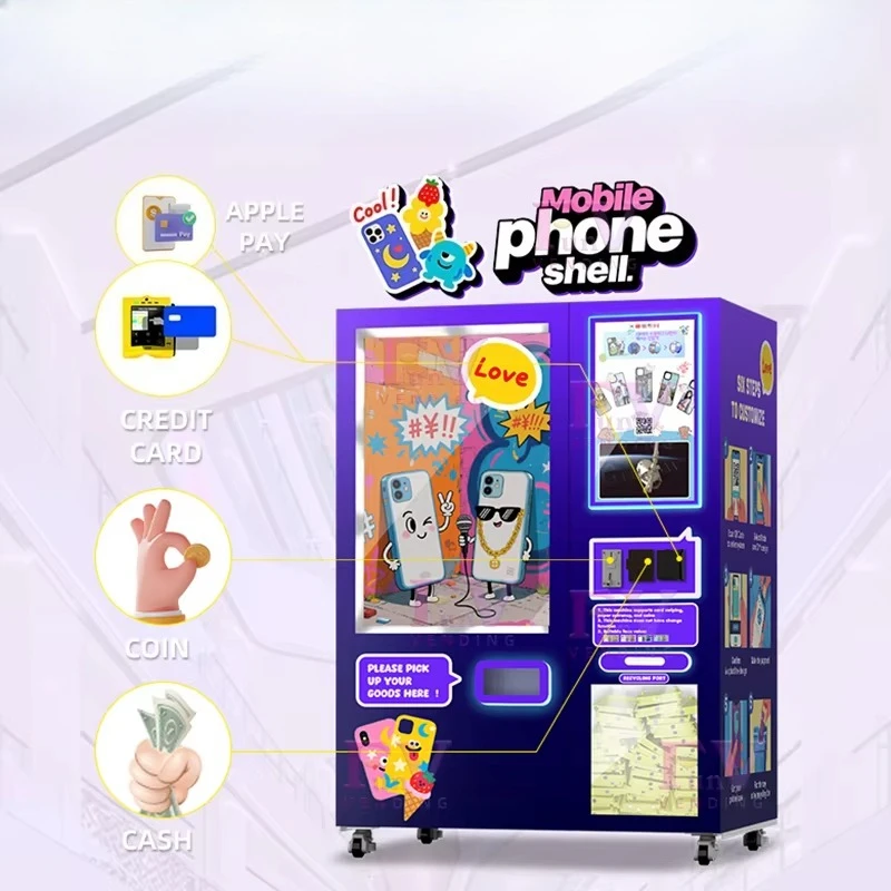 Self-service DIY Custom Mobile Phone Case Vending Machine with Touchscreen Auto Clean Function Multiple Payment  FL Wholesale