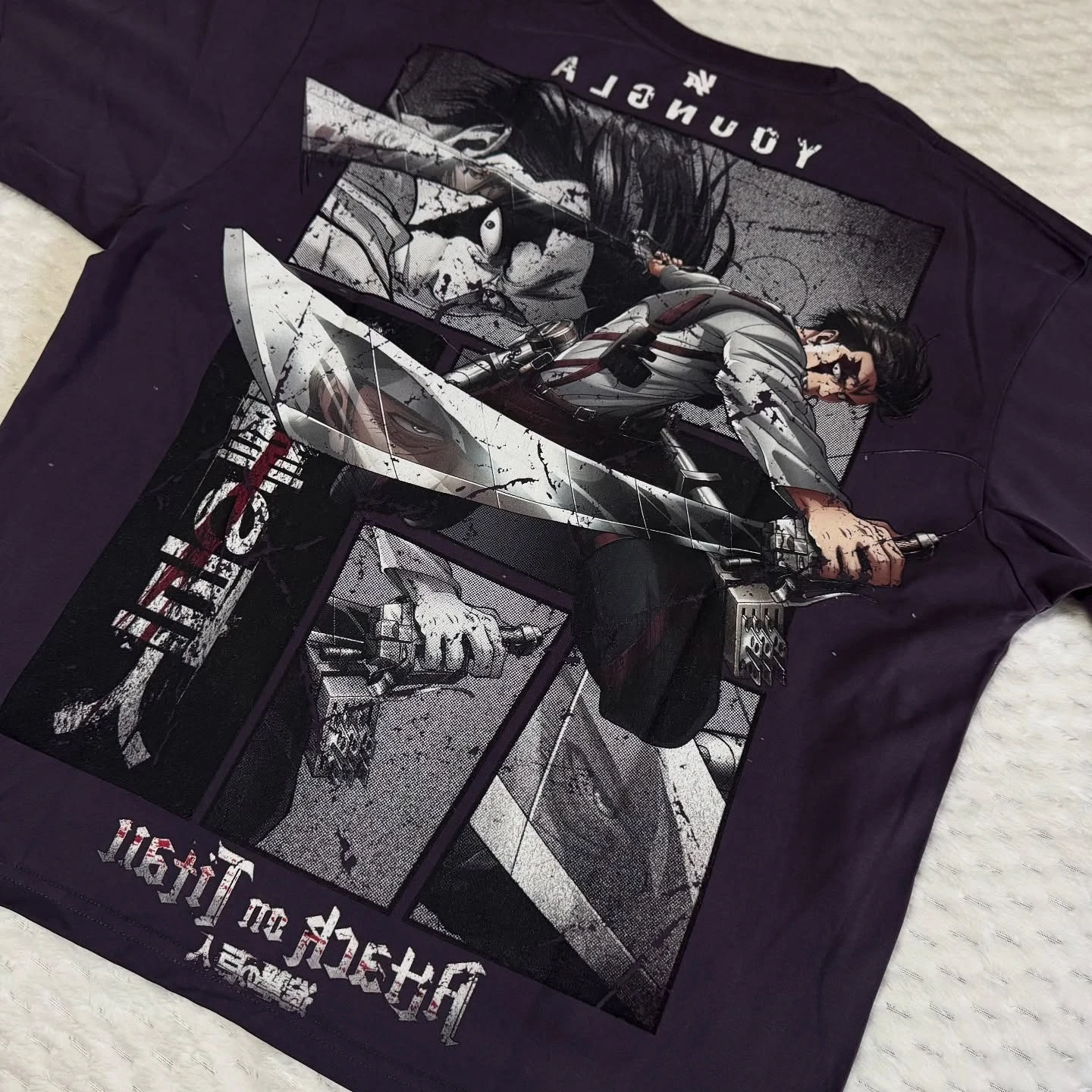 

Attack on Titan levi vs kenny graphic t shirts soprt anime gym cotton hip hop y2k short sleeved couples tops oversized t shirt