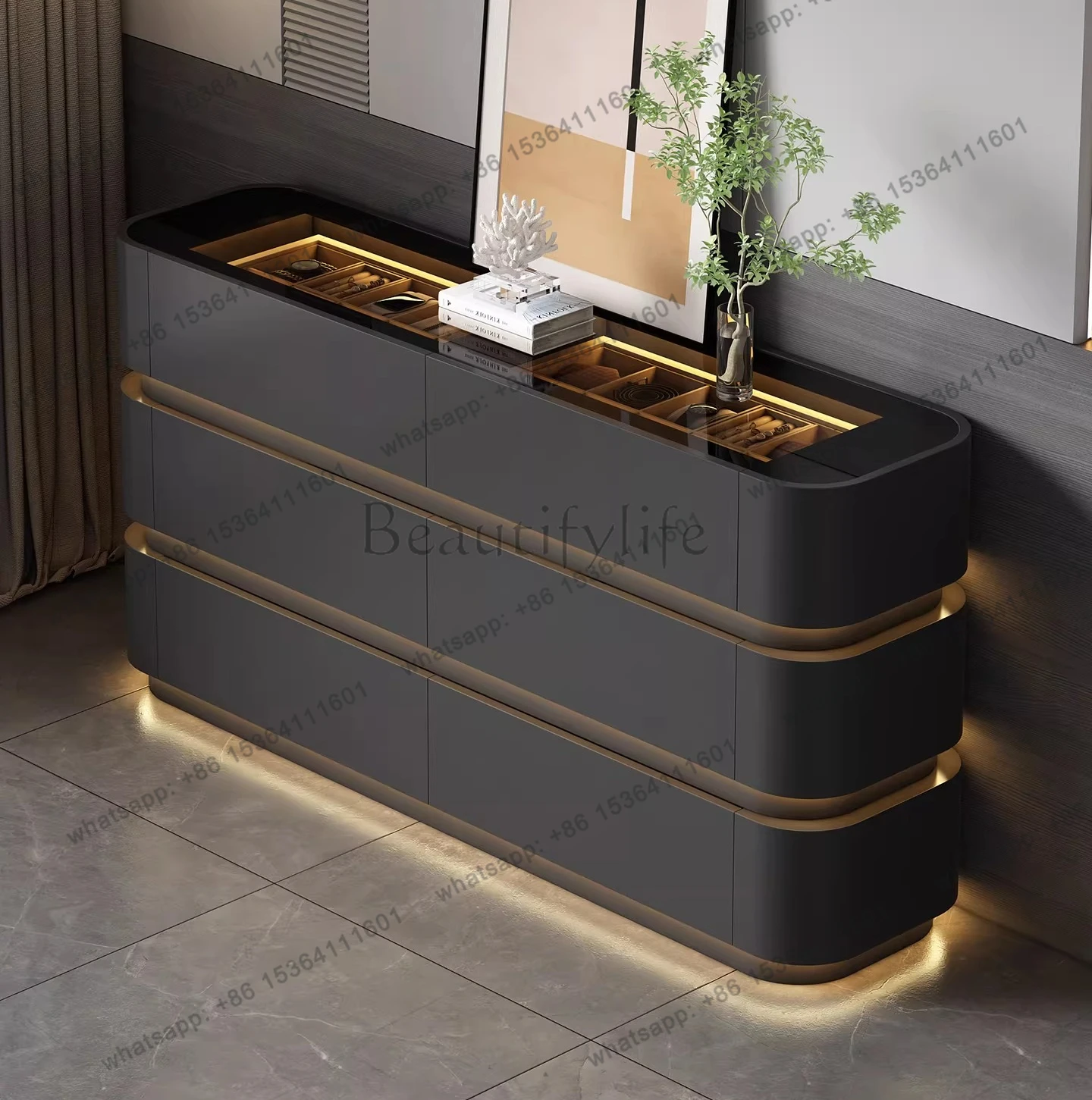 

New Nakajima Dresser Home Against the Wall Bedroom Storage Cloakroom Jewelry Display Cabinet