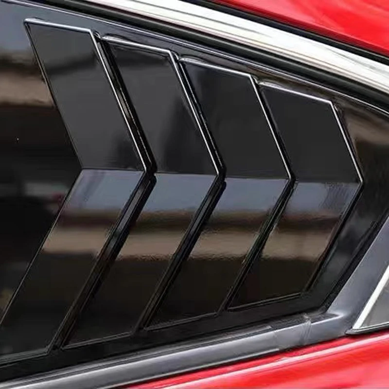 A Pair For Mazda 3 Axela Sedan 2020-2025 Car Rear Window Shutter Cover Side Louver Cap Trim Sticker Vent Scoop Auto Accessories