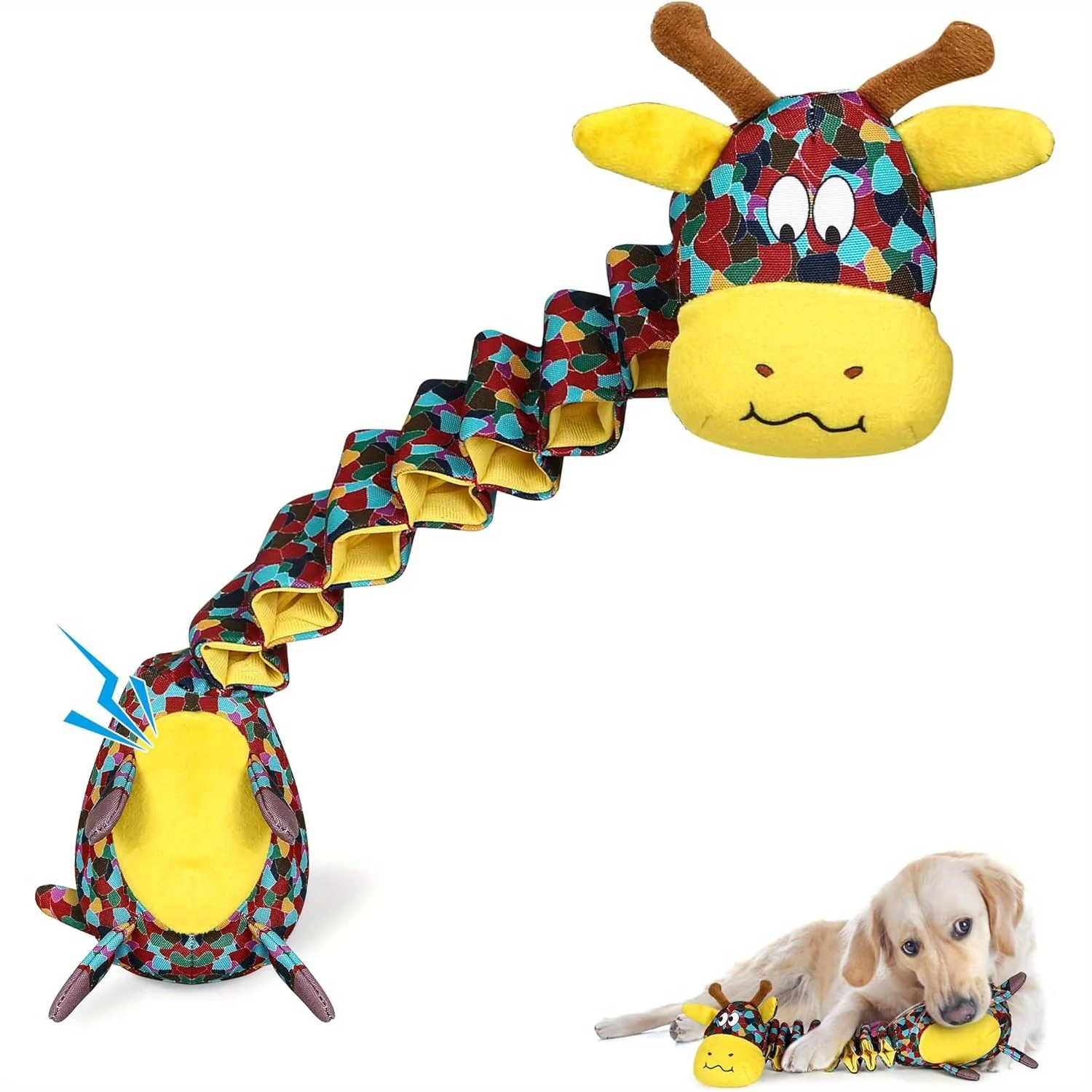 

Indestructible Tough Dog Toy For Aggressive Chewers Durable Dog Chew Toy For Large Breeds, Made With Plush Material And Crinkle Paper Ultra-Strong Chew Toy For Powerful Dogs