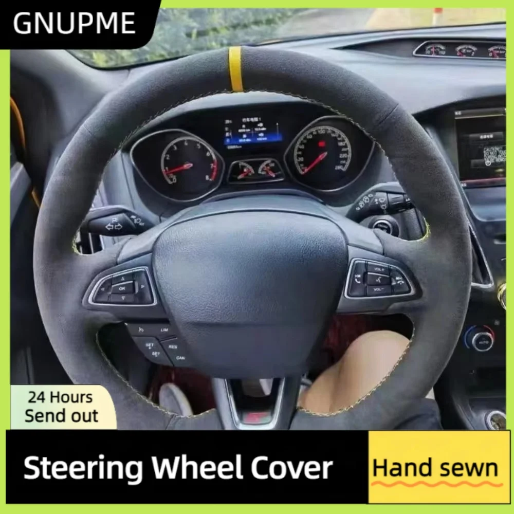 

Custom Car Steering Wheel Cover Anti Slip And Comfortable Suede Leather For Ford Focus 3 2015 2016 2017 2018 Car Steering Wrap