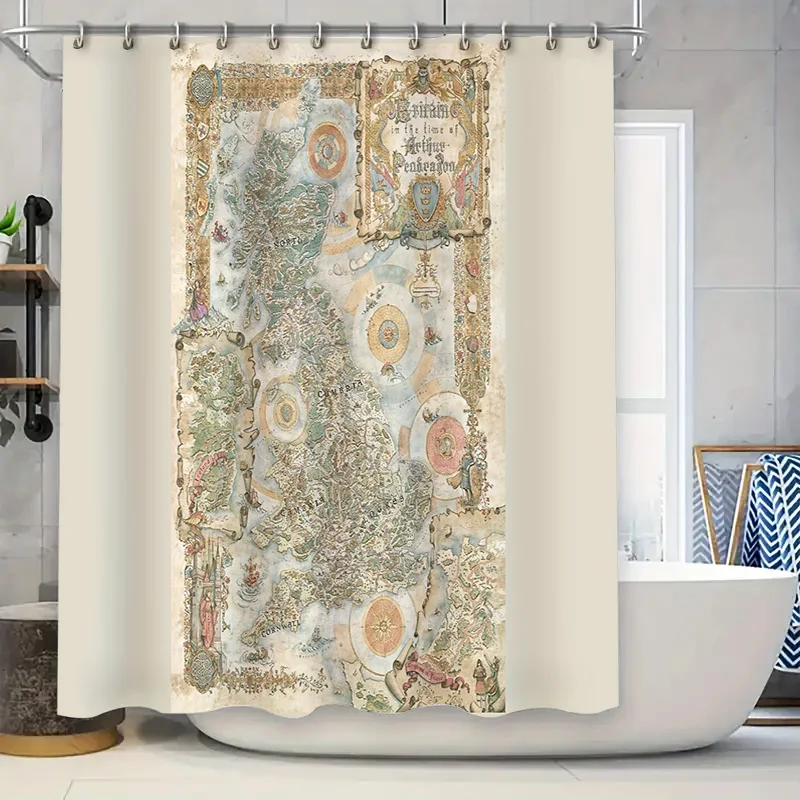 

Винтажная занавеска для душа с цветочным принтом, ботанический узор, водонепроницаемый декор для ванной комнаты, стиль фермерского дома, тканевый фон, моющийся
