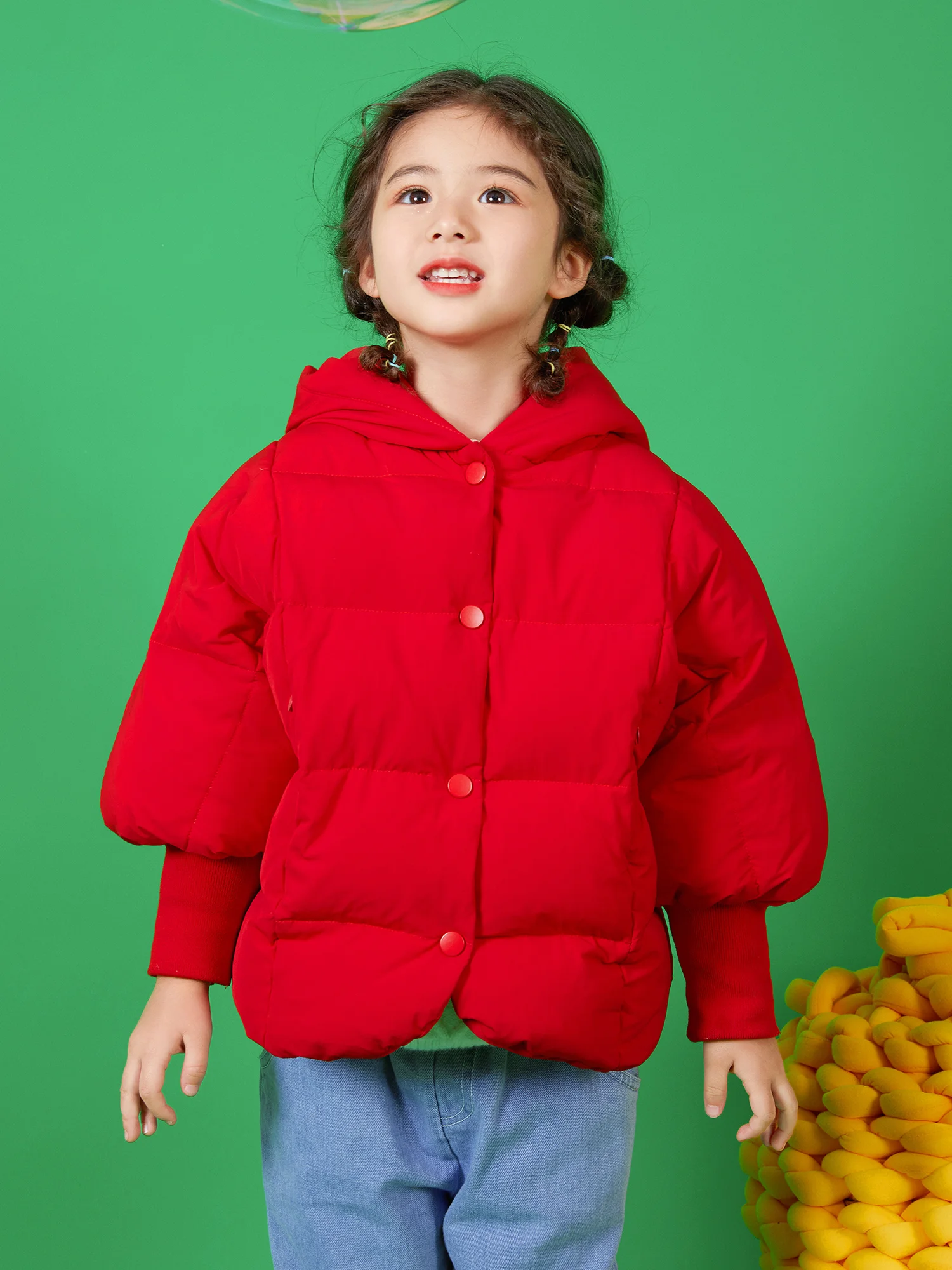 

Baby Girl Clothes 90% White Duck Down Solid Red Korea Style Short Fashion Girls Winter Coat Cute 3T 8yrs 2022 Kids Clothing