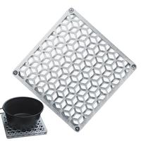 Outdoor camping square shape Stainless Steel Drink Coasters Non-Slip Heat Insulation pot alcohol stove Metal Mat double coaster