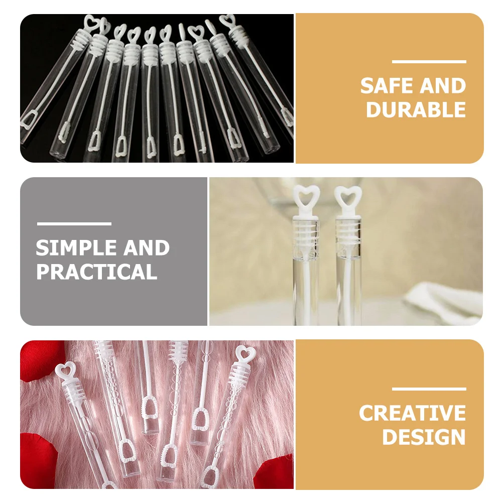 24 stks Bubble Wands Transparante Lege Bubble Wands Voor Kids Party Zwembad Outdoor Festival Gift Hartvorm Plastic Bijgevulde Wand