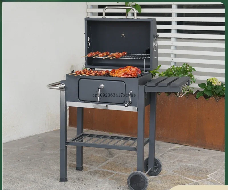 Barbecue Grill Folding Table Outdoor Garden Barbecue Grill Charcoal Smoke Charcoal